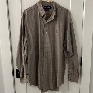 Polo by Ralph Lauren Men's Tan Checkered Shirt